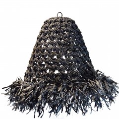 BLACK CONE FRINGE LAMP 